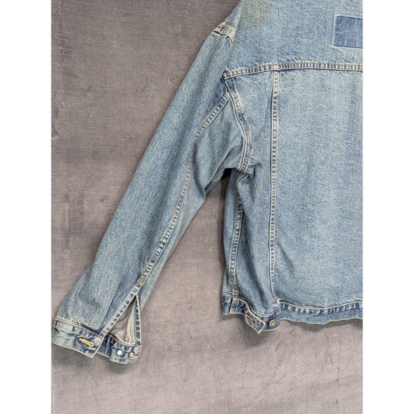 90s Vintage Arizona Classic Blue Wash Big Ring Denim Trucker Jacket Size Medium - Picture 10 of 13